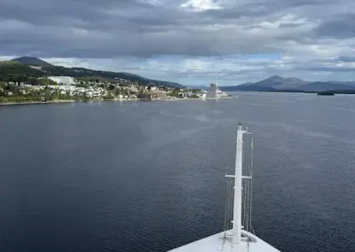 Einlaufen Molde Blick vom Balkon